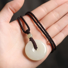 保真和田玉平安扣吊坠男女玉佩挂件天然玉石玉坠项链情侣一对挂坠