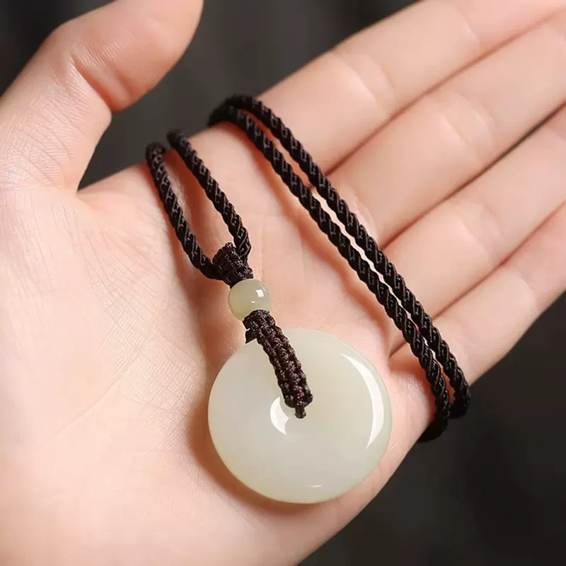 保真和田玉平安扣吊坠男女玉佩挂件天然玉石玉坠项链情侣一对挂坠