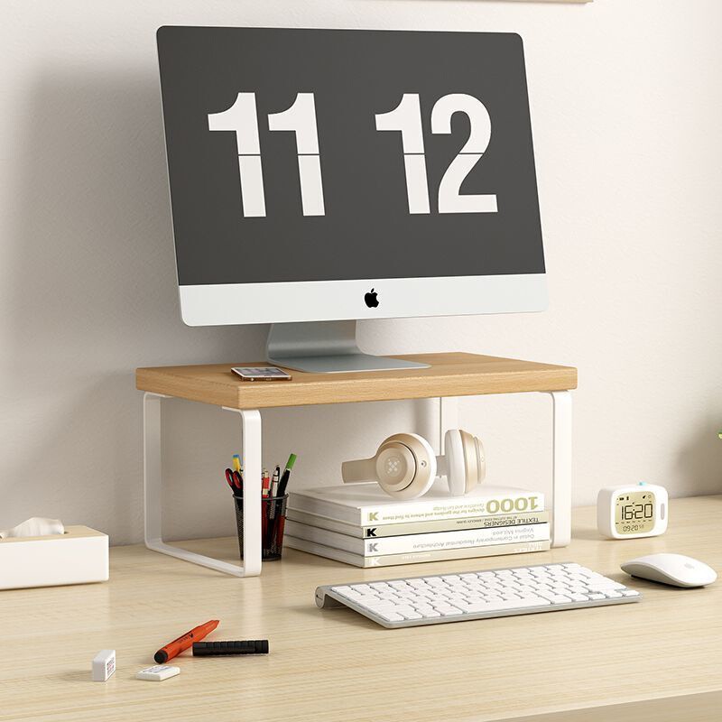 Heightened Storage Rack for Monitors, Computers, Laptops, Desktops, Office Desks, Widened Storage for Miscellaneous Items, Increased Storage Capacity