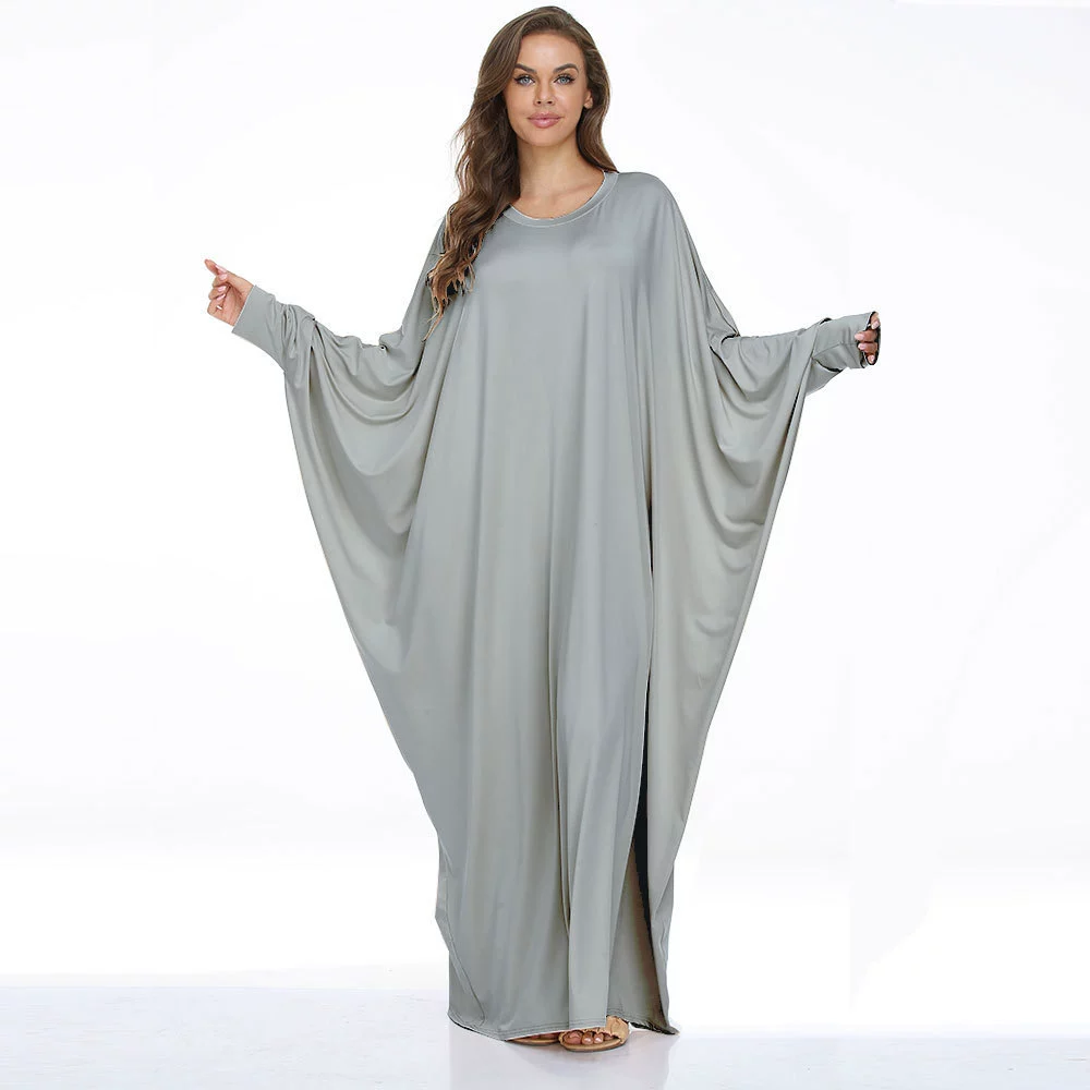 Платье кафтan plus size, единый размер свободного кроя с шарфом, в нескольких цветах