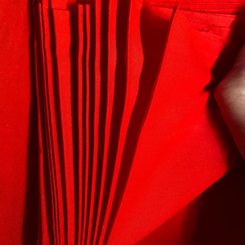 厂家直营棉大红布1米1宽足米加厚佛庙祭祀红白事喜事婚宴喜庆用布