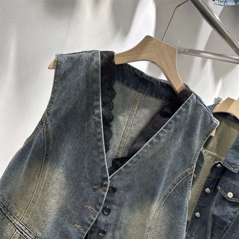 Denim Vest Fashion Jacket 2026 New Style Washed Summer Retro Sleeveless Short Top Other Denim Vest Fashion Jacket 2026 New Style Washed Summer Retro Sleeveless Short Top Other