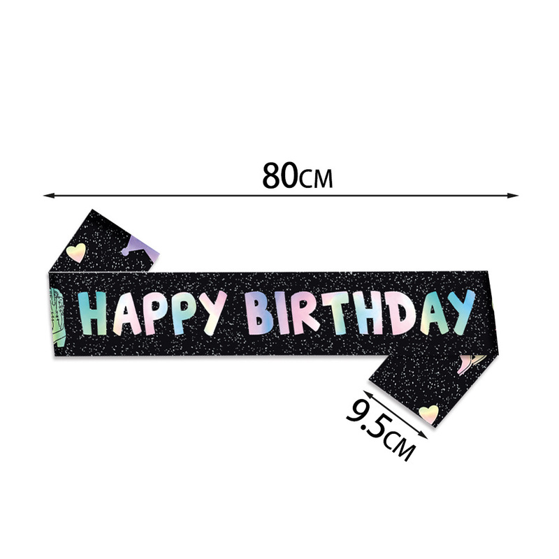 跨境牛仔主题生日装饰肩带 生日派对装饰礼仪带拍照道具布绶带|undefined