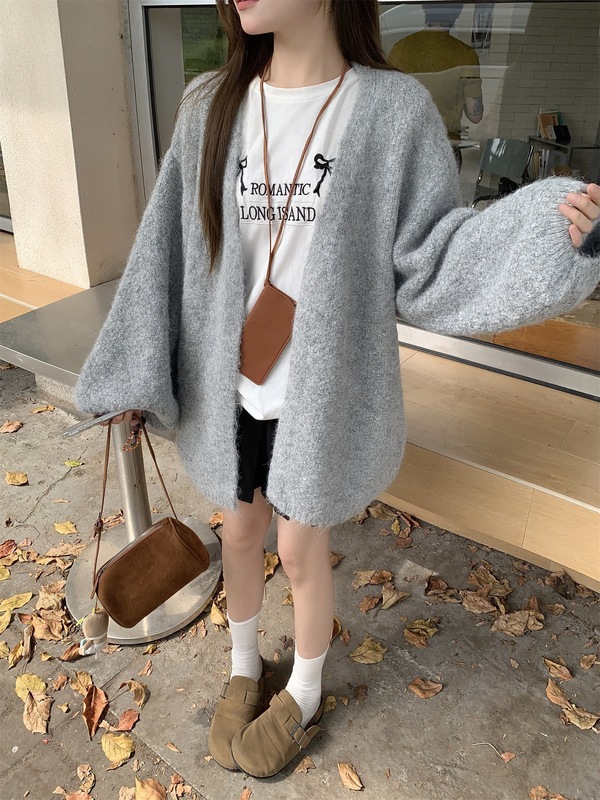 实拍~慵懒风复古软糯宽松百搭毛衣开衫女2025秋冬新款休闲外套女|undefined
