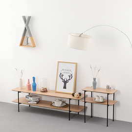 标典家具 现代简约书架小户型电视柜储物北欧镂空轻奢置物架地柜