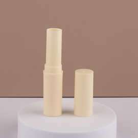 润唇膏管简约旋转pp材质口红口蜡管紫草膏管厂家批发圆柱形米黄色