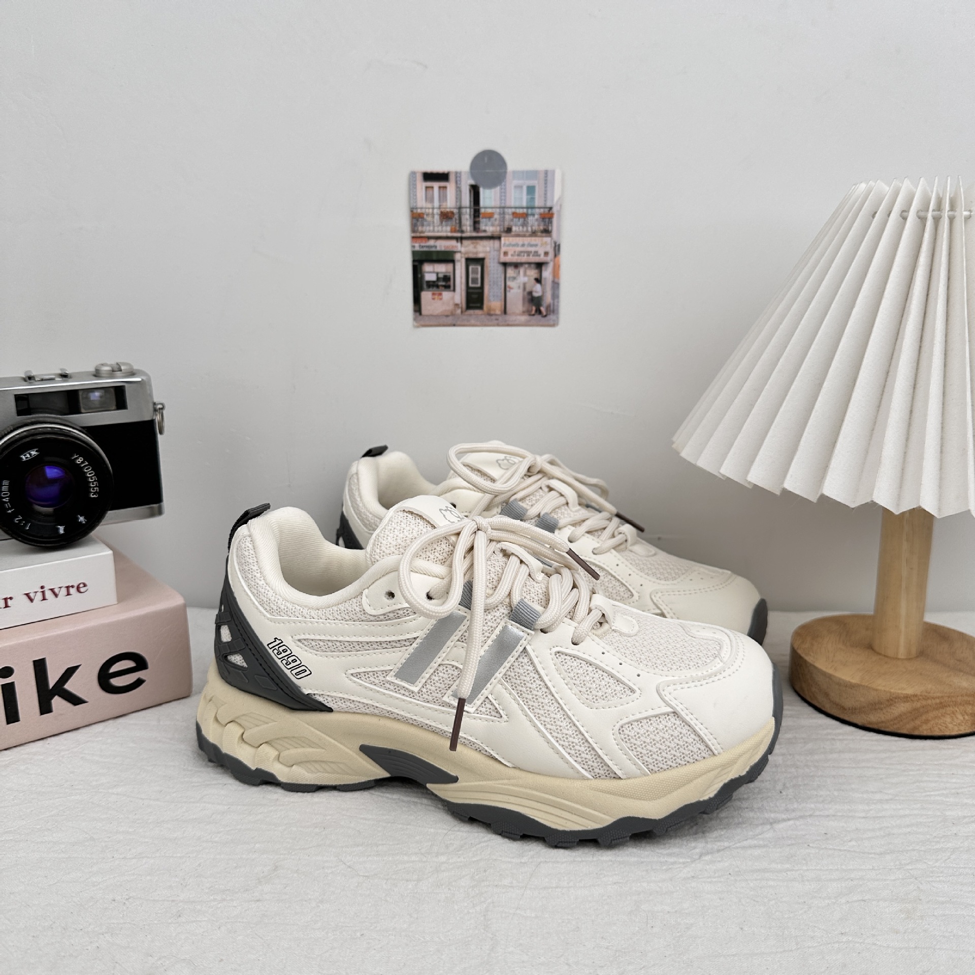 Yuanbo zapatos de papá y mujer 2025 otoño nuevo estilo versátil malla transpirable de fondo grueso elevados zapatos deportivos casuales