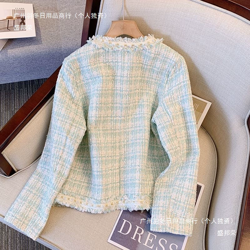 Весенне-осенний новый стиль, женская куртка в стиле Шанель, французский элегантный светский короткий универсальный топ, модный европейский и американский стиль.