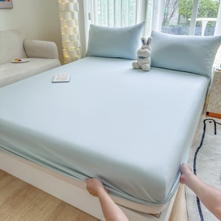 Washed Cotton Bed Cover Single-Piece Bedspread Full-Cover Bed Sheet Simmons Mattress Protector Mattress Cover Non-Slip 2024 New Style