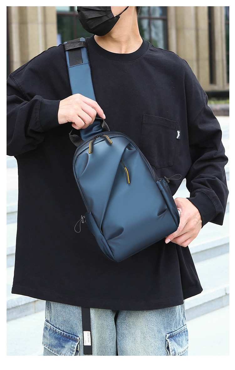 Outdoor Travel Leisure Sports Oxford Cloth Anti-splashing Tide Brand Multi-functional Men's Messenger Breast Bag_voghion.com