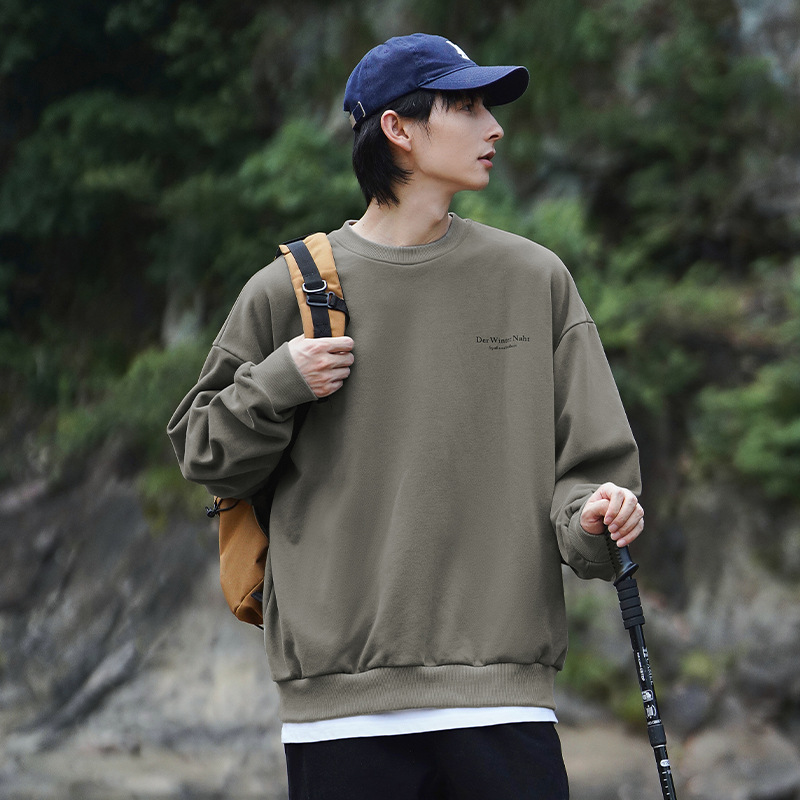 Men's Clothing Printed Heavy Round Neck Sweatshirt_voghion.com