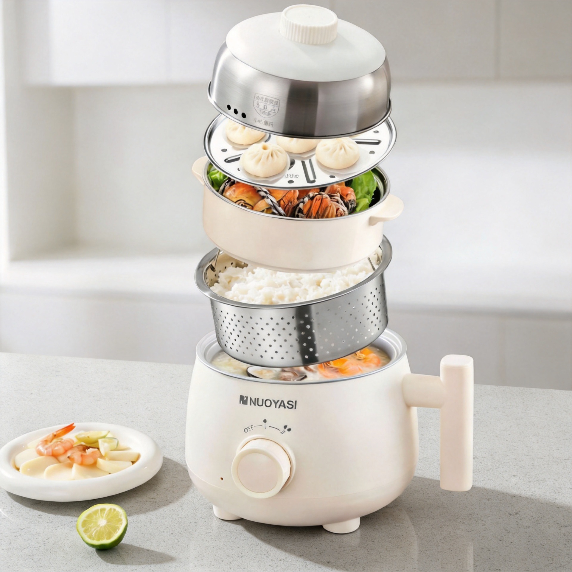 304 titanium crystal inner pot 1-2 person electric rice cooker
