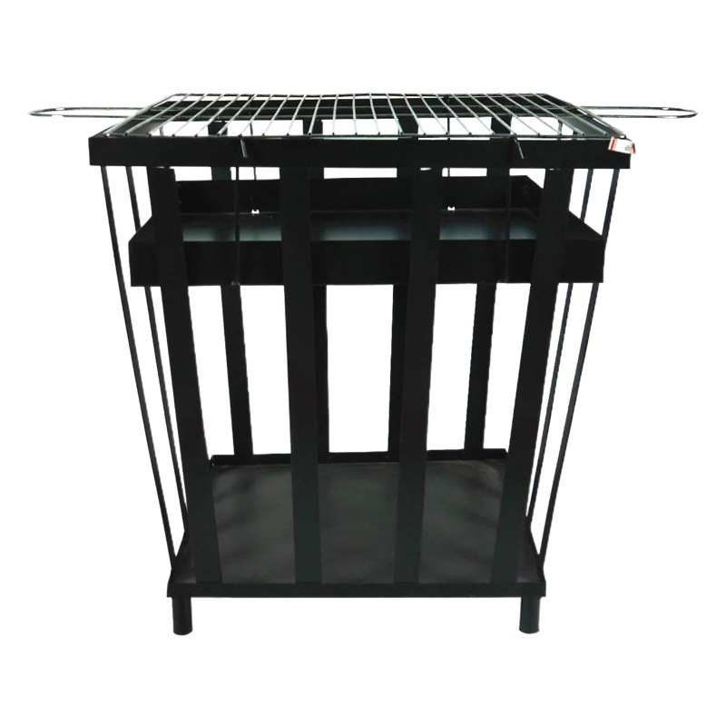 Calentador de carbón cuadrado con parrilla rejilla cuadrada barbacoa fuego pit parrilla al aire libre