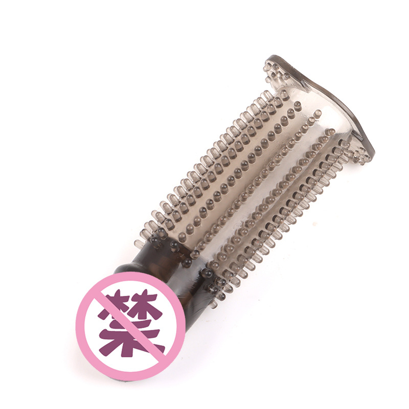 Vibrating Closed-Tip Glans Cover, TPE Wearable Sleeve, Spiked Texture — detail image 14