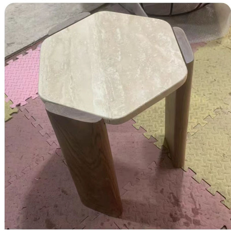侘寂风洞茶几洞石家用客厅小户型实木简约大理石网红异形茶台矮桌|undefined