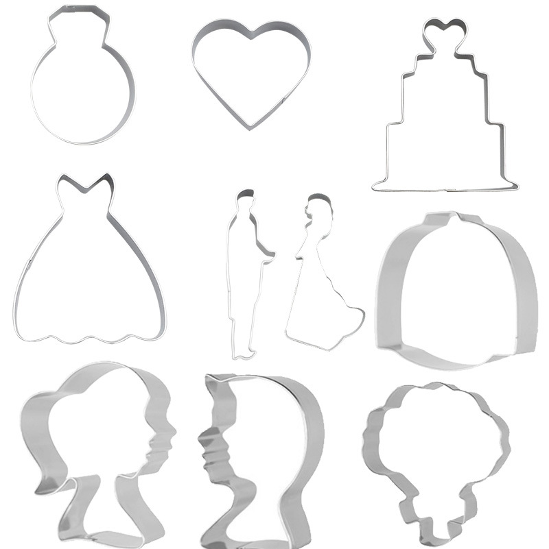 Stainless steel cookie mold wedding cookie cutting mold bride and…