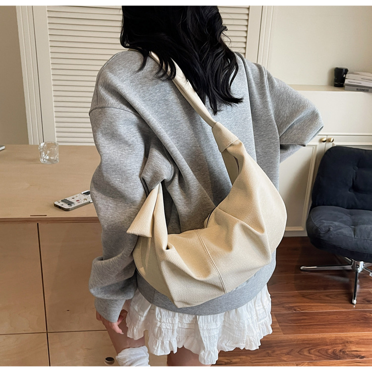 Niche design denim bag for women 2025, large capacity, casual and versatile, single-shoulder crossbody dumpling bag, fashionable underarm bag undefined