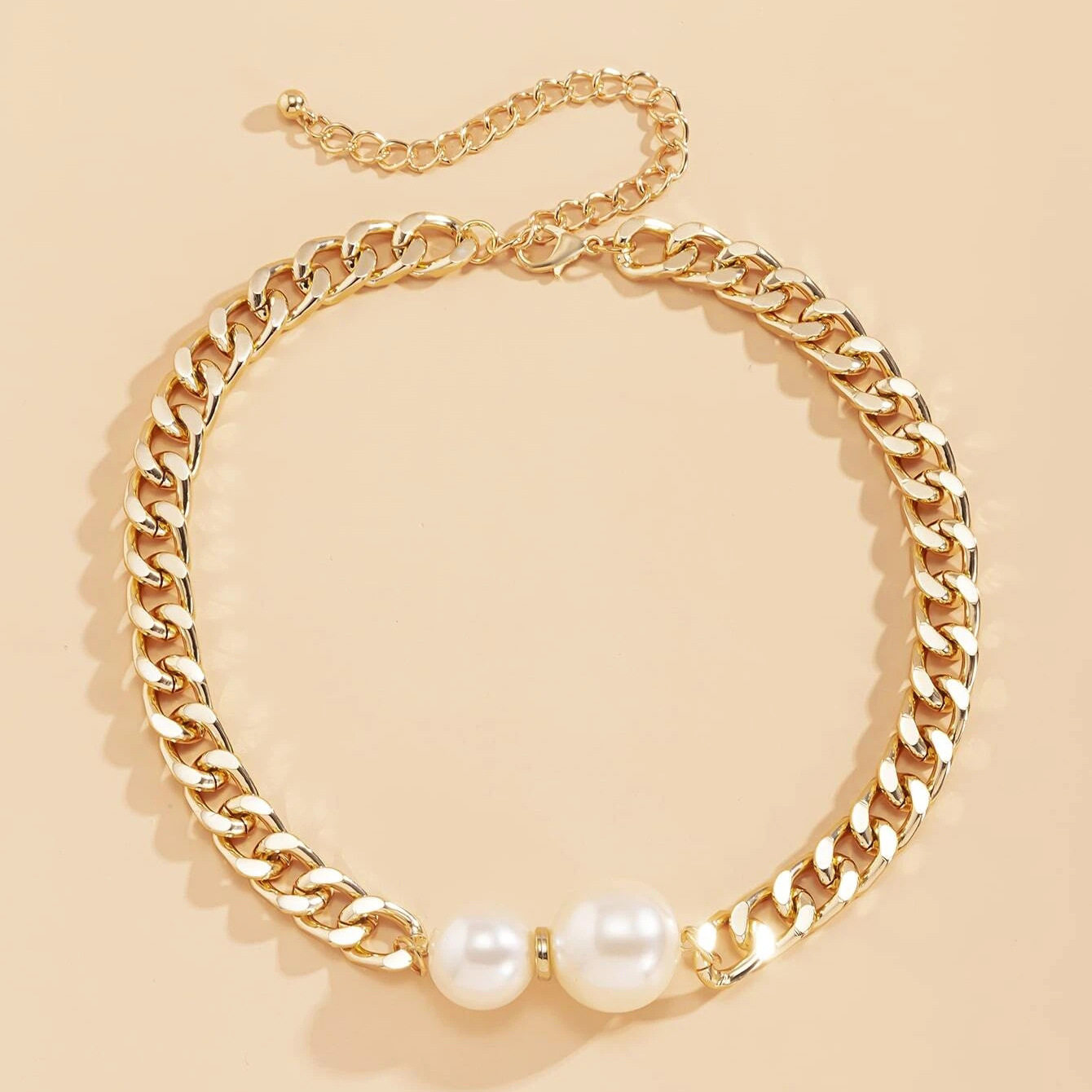 Women's Gender IG Style Geometric Imitation Pearl Alloy Wholesale Necklace