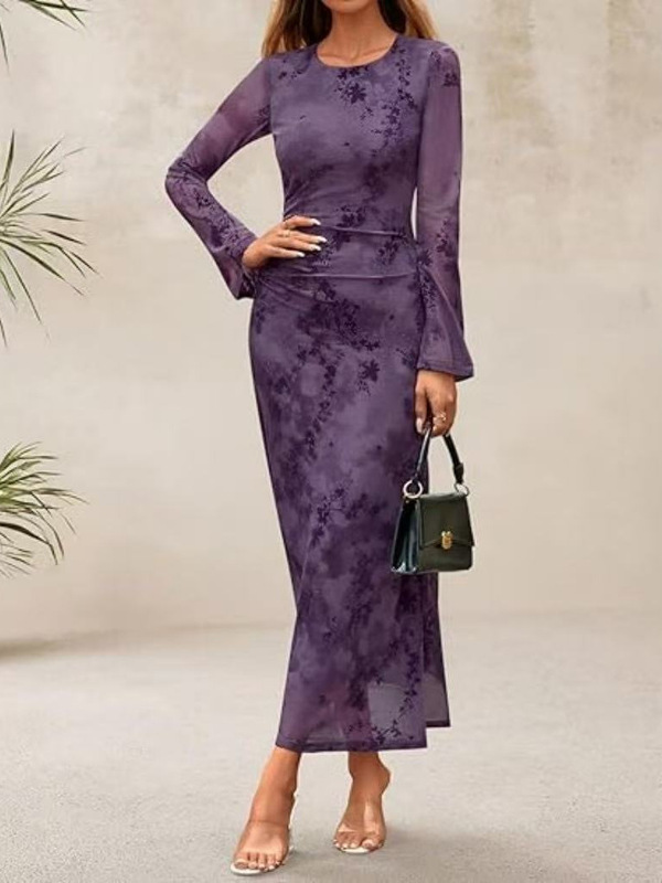 2026 European and American Women's Fashion Amazon Independent Site Fashion Ruffled Mesh Wedding Guest Cocktail Party Long Dress 2026 European and American Women's Fashion Amazon Independent Site Fashion Ruffled Mesh Wedding Guest Cocktail Party Long Dress