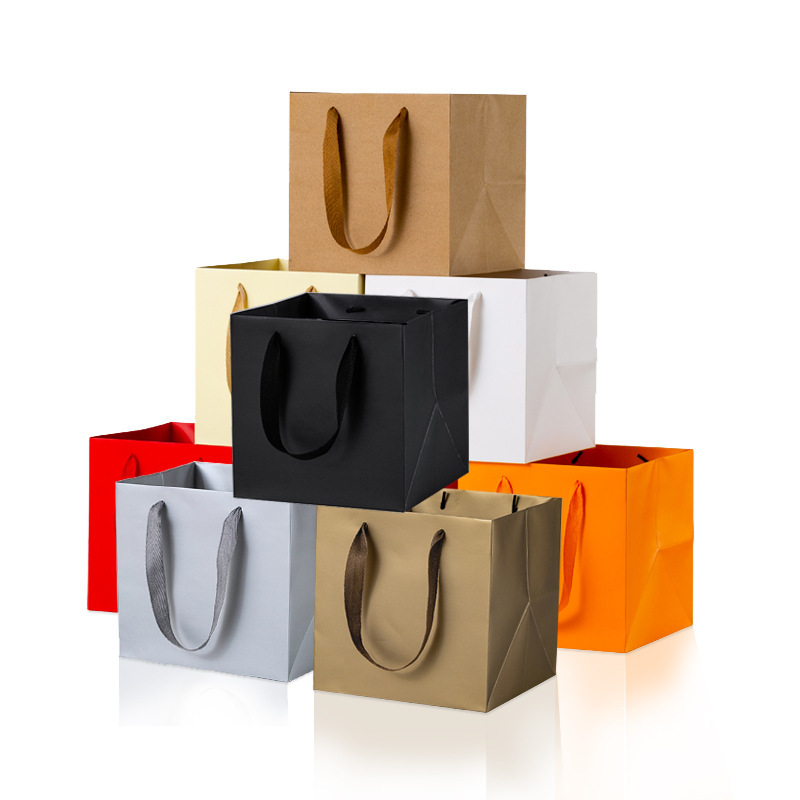 Square Paper Bag Flower Shop Tote Bag Cake Bouquet Gift Packaging Bag Square Bottom Gift Bag Custom Printed Logo Square Paper Bag Flower Shop Tote Bag Cake Bouquet Gift Packaging Bag Square Bottom Gift Bag Custom Printed Logo