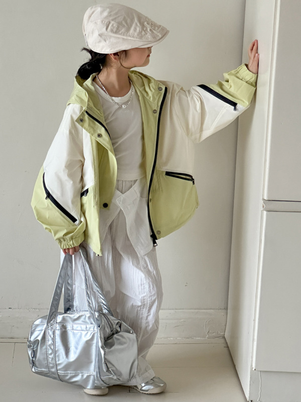 小红鱼女童秋装外套2025新款儿童连帽百搭拼接款宽松长袖冲锋衣潮|undefined