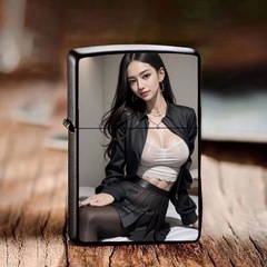 AI美女打火機 煤油防風金屬打火機 網紅圖片打火機廣告打火機
