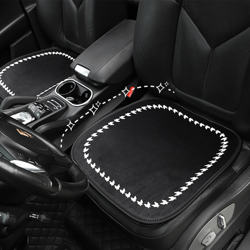 Car seat cushion Winter plush houndstooth print car seat cushion Internet celebrity all-season seat heating cushion