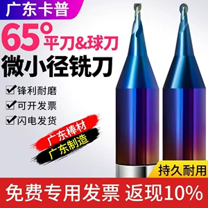 [65度钨钢微小径铣刀小径刀2刃合金球头刀球型铣刀cnc数控刀具]