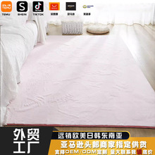 跨境家用纯色客厅地毯卧室满铺房间茶几榻榻米仿兔毛加厚床边地垫