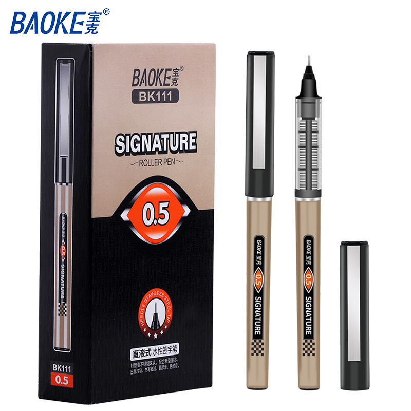 Baoke Bk111 Direct Liquid Black Gel Pen Signature Pen Office Needle Tip Pen Large Capacity Exam Pen Stationery