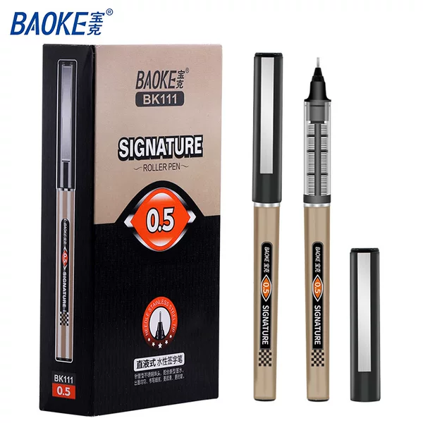 Baoke Bk111 Direct Liquid Black Gel Pen Signature Pen Office Needle Tip Pen Large Capacity Exam Pen Stationery