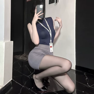 甜发发情趣内衣纯欲秘书包臀裙空姐制服激情夜店免脱套装qqny禁欲