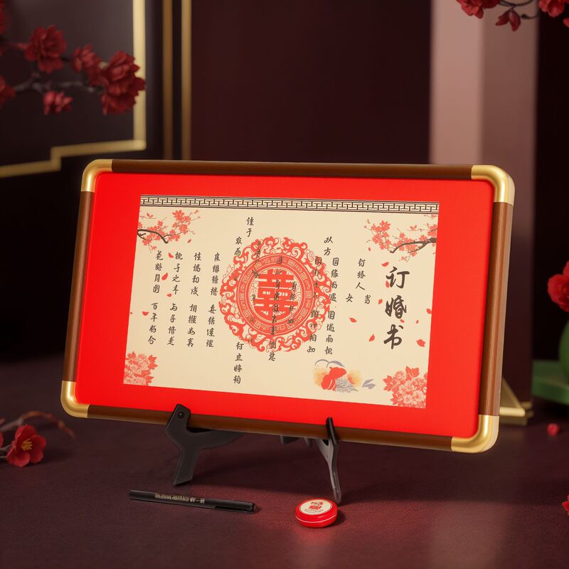 Chinese Style Engagement Book Photo Frame Table Wedding Supplies Decoration Gift Box Souvenir Engagement Ceremony Wedding Book