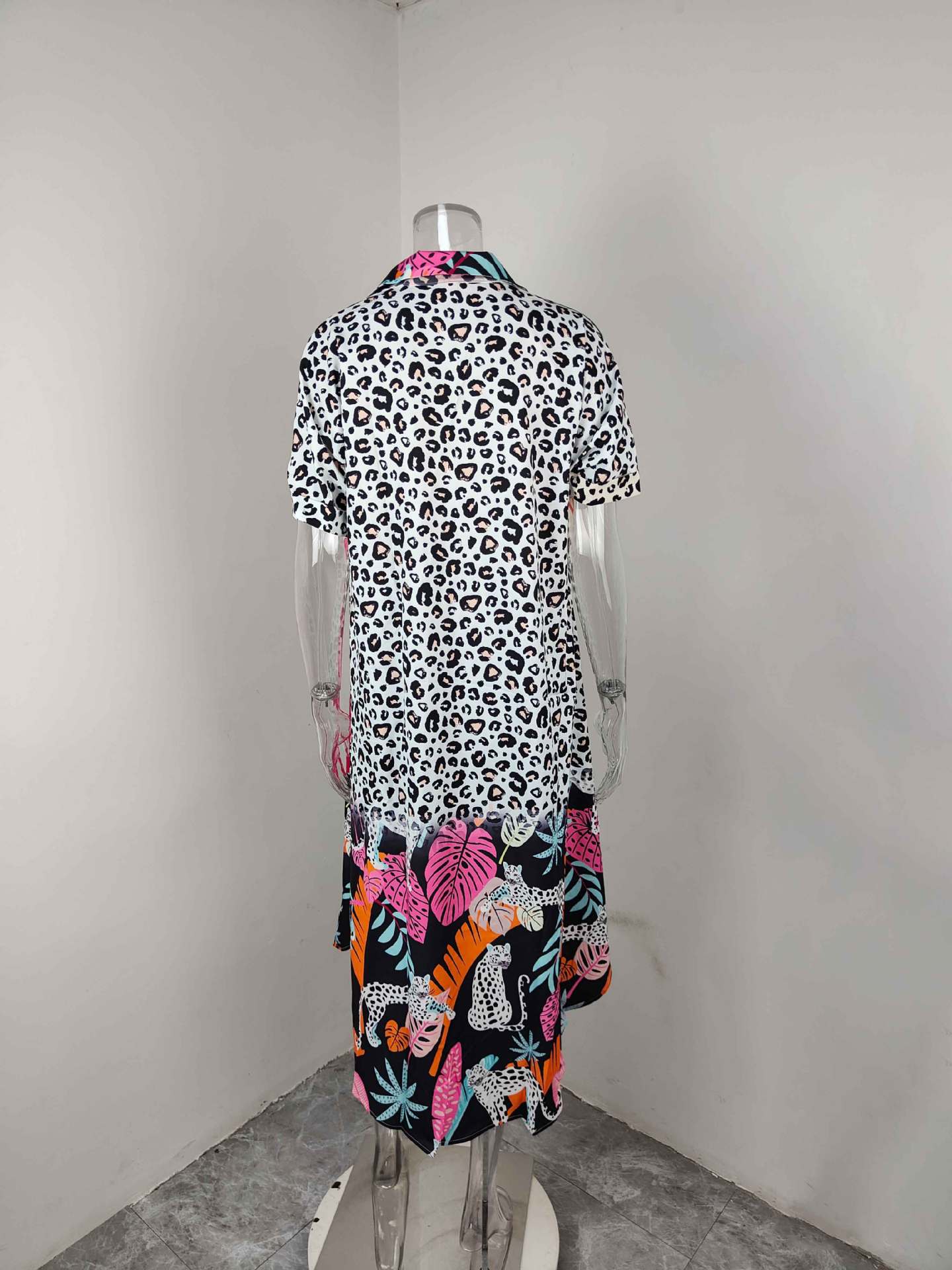 Completo gonna con stampa leopardata donna stile casual chic_voghion.com