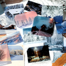信的恋人 PET大贴纸包《纸上雪》冬日ins冰雪风景写真DIY手帐素材