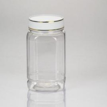 双金边盖方形蜂蜜瓶500G 塑料罐(GJ001A)