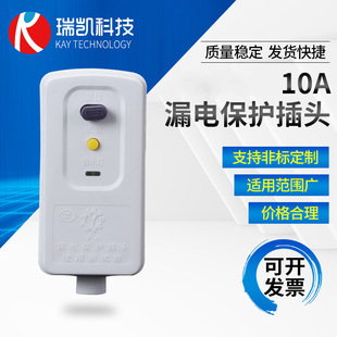 10A Leakage Protection Plug Yue Gong Electric Water Heater Heating Tube Electricity with Tropical Automatic Power Off Leakage Protection Plug