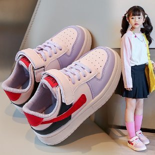 2025秋新款儿童板鞋女童休闲鞋皮面轻便透气学生运动鞋男童跑步鞋|undefined