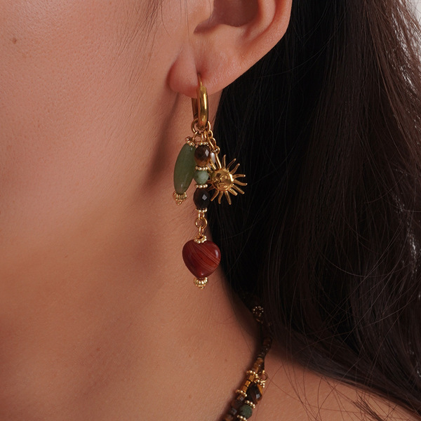 Retro organic necklace stainless steel