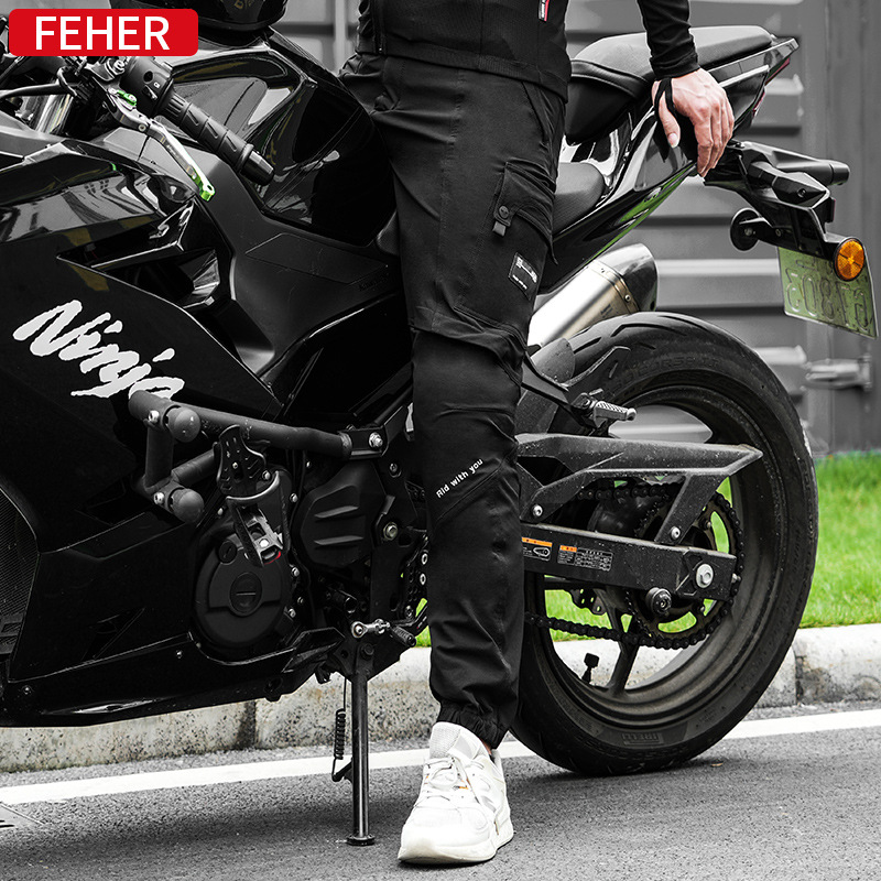 Feher Motorcycle Cycling Pants Summer Casual Pants Urban Work Clothing Motorcycle All-Season Pants Anti-Fall and Anti-Fall Pants