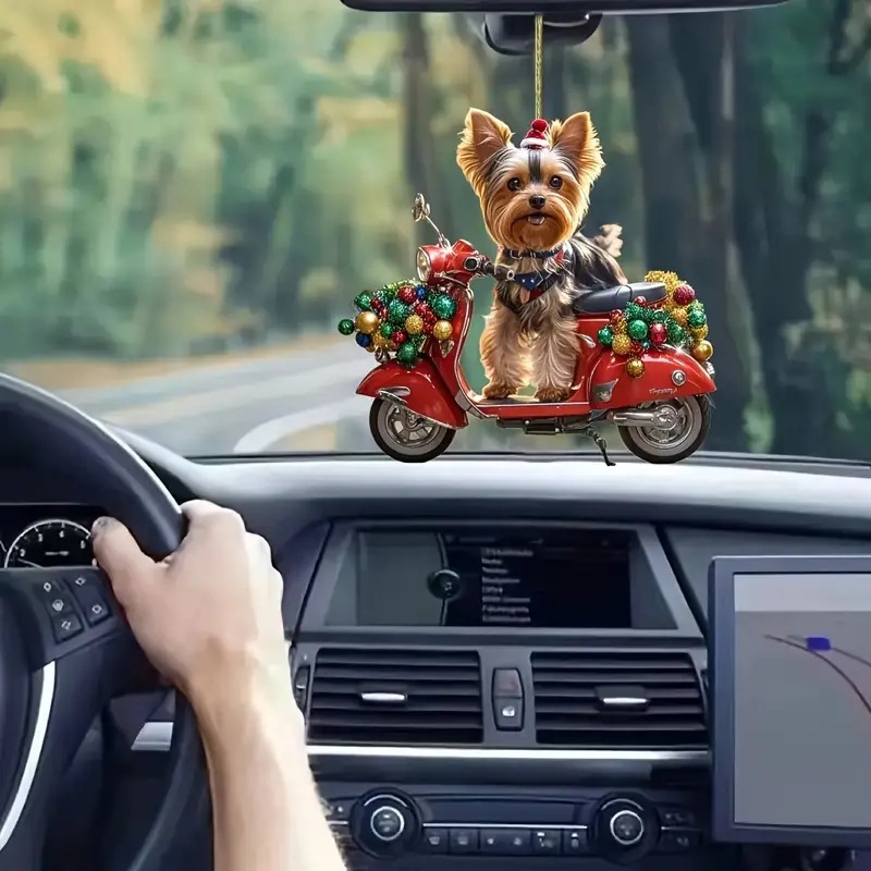 Navidad transfronteriza nuevo creativo coche perrito colgante acrílico plano coche interior decoración de la fiesta