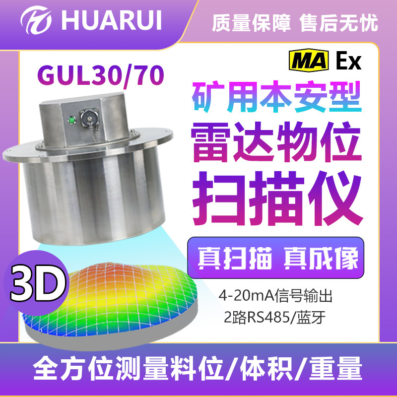 料仓物料3D成像料位计免费选型波束扫描矿用本安型雷达物位扫描仪