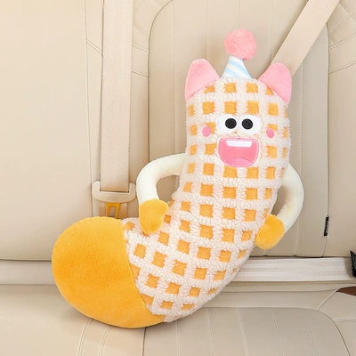 Car seat belt shoulder Seat belt shoulder pad - yellow-little-monster-curved-large-shoulder-pads