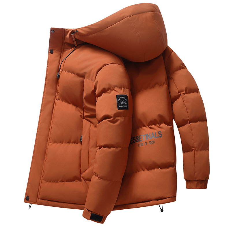 Invierno plumón de algodón hombre encapuchado abrigo caliente ligero 2024 nueva moda casual abrigo de algodón de aire versátil