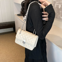 百搭斜挎包包女夏季2024新款潮小香風菱格鏈條包高級感單肩小方包