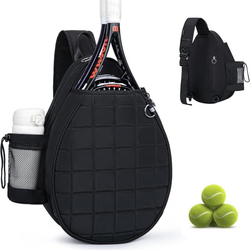 In-Stock 2025 Trendy Cross-Border Quilted Tennis Backpack Waterproof Crossbody Tennis Racket Bag Suitable for Women
