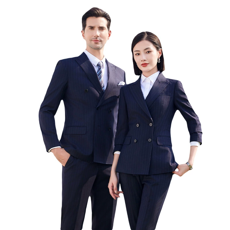 Blue set for men and women, suit for work