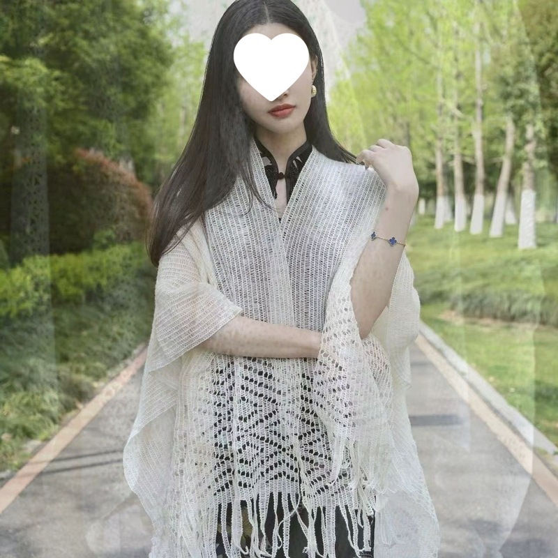 森系针织披肩女防晒开衫披肩外搭女旅行名族风披肩披风斗篷外套潮|undefined