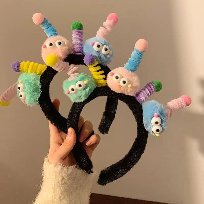New Autumn/Winter Cute Foam Monster Headband for Women, Soft, Washable, Funny, Non-Slip, Fluffy Hair Accessory
