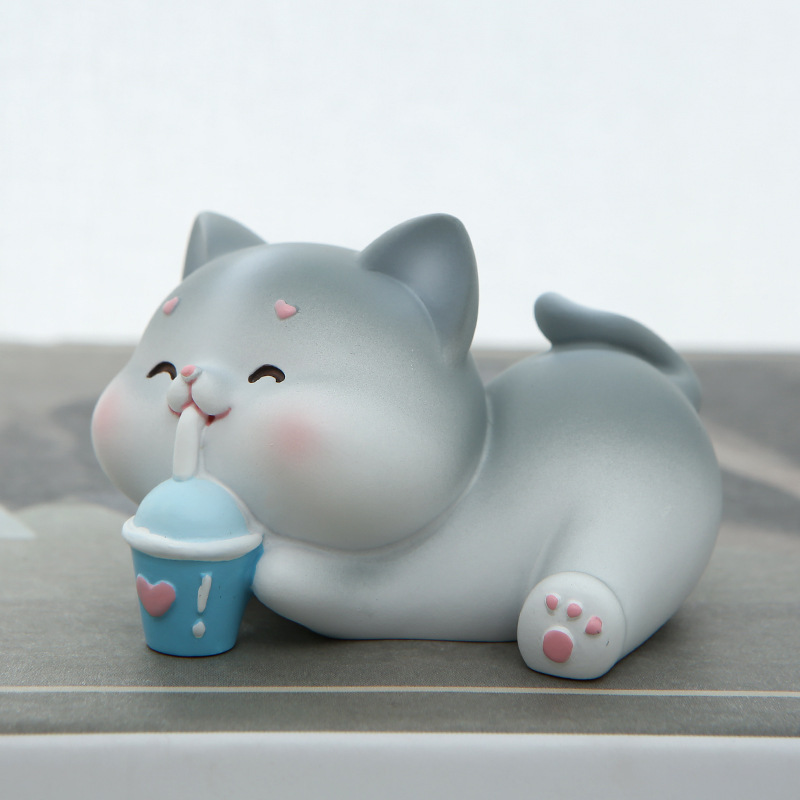 B 밀크 티 + 샤오 마오 7.5*6*4cm